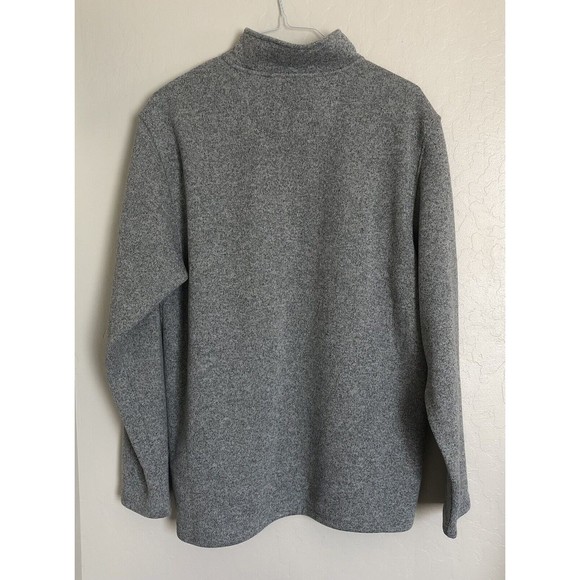 IZOD Sweater Men XL Light Grey Heather 1/4 Zip Fleece Pullover NWT - Picture 2 of 10
